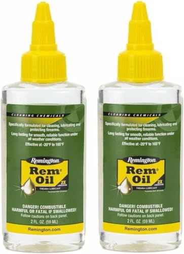 2 Pack Rem Oil Bottle (2-Ounce) Green rem Oil with Big Bens Warehouse' Cloth