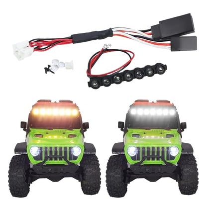 for Axial SCX30 1/30 RC Crawler 7-LED Light Bar, Warm & Cool White, Upgrade Lights Accessories Parts (Warm Light) - color: warm light
