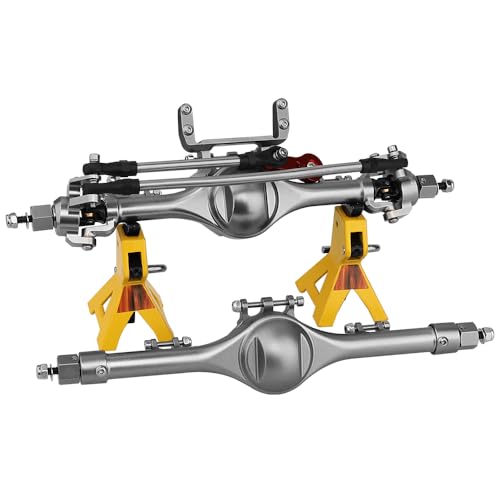 Complete Metal Front Rear Straight Axle Upgrades Part for 1/10 Axial SCX10 II Deadbolt 90046 90047 SCX10 RC Crawler Car Hops Up (Titanium) - color: Titanium