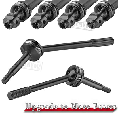 RC Stainless Steel Drive Shaft CVD Upgrades Part for 1/10 Slash VXL 4X4,Rustler/Stampede/Hoss VXL 4X4 4WD,4PCS Front Rear #45 Axles with Hex,Black - style: Black for 1/10 4wd