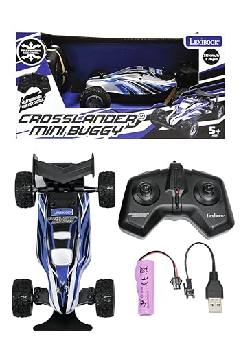 Lexibook, Crosslander® Mini Buggy Radio Controlled Buggy Speed Up to 15KM/H Front & Rear Bumpers Rechargeable, Blue, RC17 - style: RC17