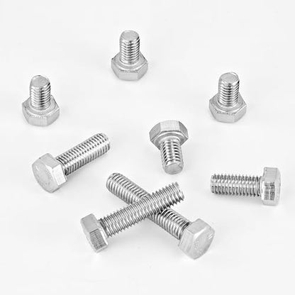M5 x 8mm 12mm 16mm 20mm 25mm Heavy Duty Hexagon Bolts Hex Head Screws, 304 Stainless Steel, Metric Fully Thread, Machine, Bright Finish, Assortment Kit 50PCS - size: M5 x 8/12/16/20/25mm (50PCS)