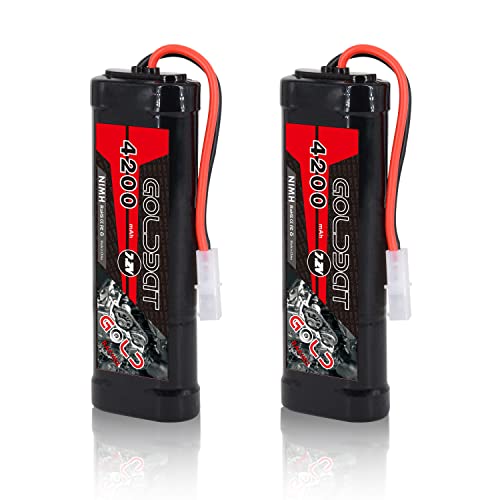 GOLDBAT 4200mAh 7.2V NiMH RC Battery with Tamiya Connector for for RC Evader BX Car Truck Truggy Buggy Tank Car Racing.