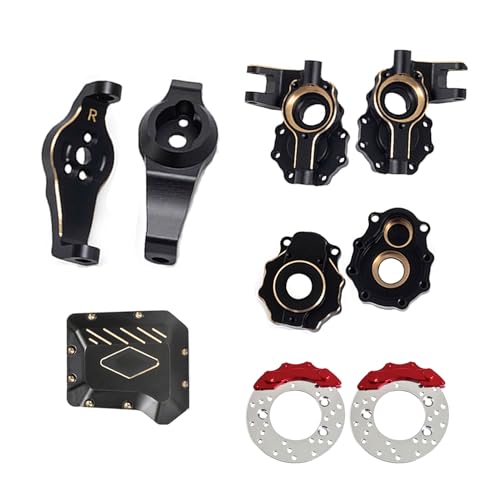 268g AMK TRX4 Brass Kit Black Coating Diff Cover C-Hub TRX6 Portal Housing Steering Knuckles Front Axle Weights with Brake Disc for 1/10 RC Crawler TRX4 Upgrades (Front) - color: Front