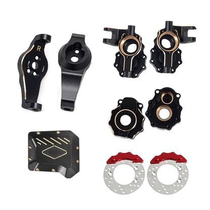 268g AMK TRX4 Brass Kit Black Coating Diff Cover C-Hub TRX6 Portal Housing Steering Knuckles Front Axle Weights with Brake Disc for 1/10 RC Crawler TRX4 Upgrades (Front) - color: Front