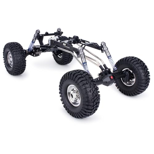 High Clearance LCG Chassis Kit for Performance 1/10 RC Crawler Cheater Rigs Carbon Fiber Chassis Rails Gearbox & Adjustable Shock Absorbers DIY Builds Upgardes Parts