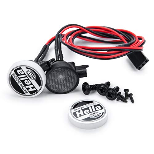 Que-T Metal RC Round LED Light with Cover for TRX-4 Axial SCX10 Tamiya CC01 D90 TF2 1: 10 Crawer Car (2pcs) - color: 2pcs