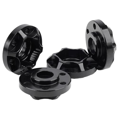 4pcs RC Accessories Aluminum 12mm Wheel Hex Hub Adapter Wheel Extension for 1/10 RC Crawler 1.9inch or 2.2inch Wheel RimAxial Scx10 Trx4 Wraith Gen7 Gen8 D90 CC01 1/10 RC Crawler (Black 6mm) - size: 6mm