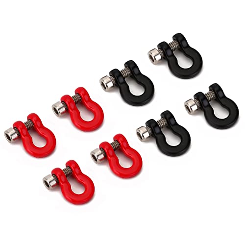 INJORA Metal Bumper D-Ring Mini Tow Hook for 1/24 Axial SCX24 8PCS, 7X10mm