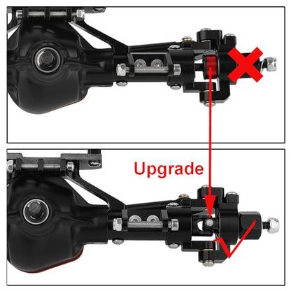 Aluminum Front Rear Complete Axle Set with Enhanced Axle Shaft for Axial SCX10 RC4WD D90 1/10 RC Crawler Upgrade Parts (Black Front+Rear) - color: Black Front+rear