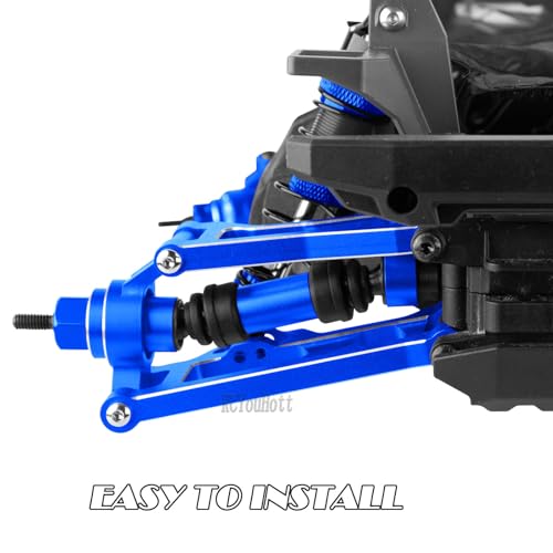 RC Aluminum Caster Block & Steering Blocks & Rear Stub Axle Carriers & Steering Bellcranks Upgrades Part for 1/16 Mini Maxx 4WD (Car Model:#107154-1#108046-1#108164-1#108076-1),Navy Blue - color: Navy Blue-(for 1/16）