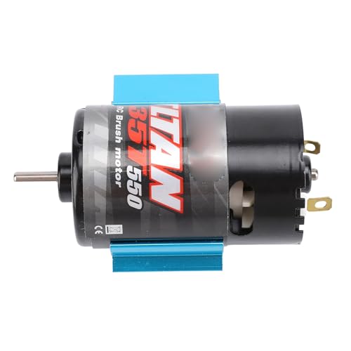Alomejor 550 RC Car Motor, Brushed Motor with Cooling Fan and Heat Sink for Axial SCX10 HPI JL 90046 Slash 1:10 RC Crawler (35T) - size: 35T