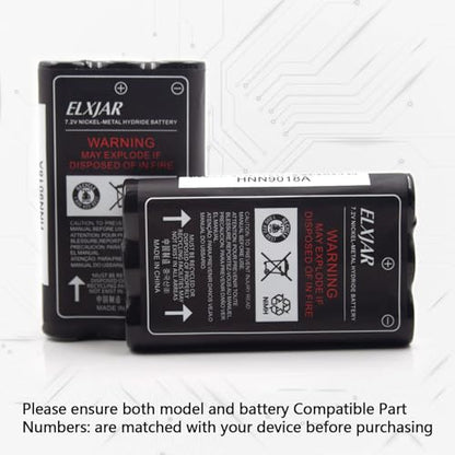 (2-Pack) 7.2V 1200mAh Ni-MH Battery for HNN9018A, HNN9018AR | Fits HNN9018BR and compatible Motorola SP21, SP50, P10 and HT10 two-way radios.