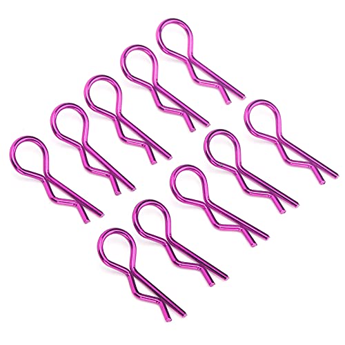 Qiilu Durable RC Body Clips for 1/5 1/6 /8 /10 RC Car - 10Pcs Metal Shell Clip Pins, Teardropshaped Pull Tabs (Purple) - color: Purple