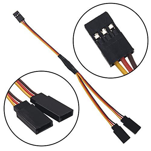 24 LEDs Chassis Light Aluminum RC LED Strip 6V & 7.87" JR Plug Y Splitter Wire,JR Male to JST Female Y Harness Wire Adapter JR Servo Y Parallel Extension Cable Lead
