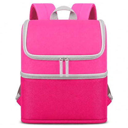 Carrying Case Backpack for Toniebox 1 & 2, 2-Layer, Holds 25+ Figures | Padded 210D lining and 8mm shock absorption fits headphones and charging dock 600D water-resistant polyester easy wipe-clean - color: Rosy/Pink