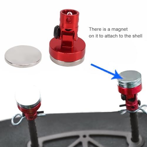 HERCHR 4Pcs RC Magnetic Body Post, Alloy Magnetic Body Post Mount, RC Car Magnetic Shell Post Body for 1/8 1/10 Remote Control Vehicle Invisible Body Shell Mount for SCX10 RC Car 4 Pack(Red) - color: Red