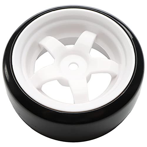 4PCS 12mm Hub Wheels,1:10 63mm Hard Plastic RC Drift Cars On Road Touring Racing Bald Tires for Traxxas HSP Tamiya HPI Kyosho On-Road Drifting Car Trucks(White) - color: White