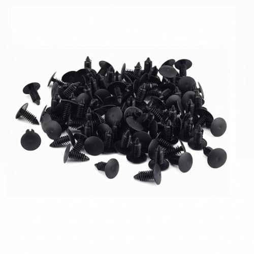 100-Piece 7mm Universal Auto Bumper Clips - Plastic Rivets and Fender Push Pins for GM, Ford, and Chrysler
