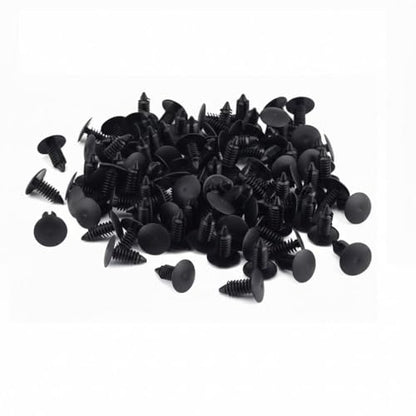100-Piece 7mm Universal Auto Bumper Clips - Plastic Rivets and Fender Push Pins for GM, Ford, and Chrysler