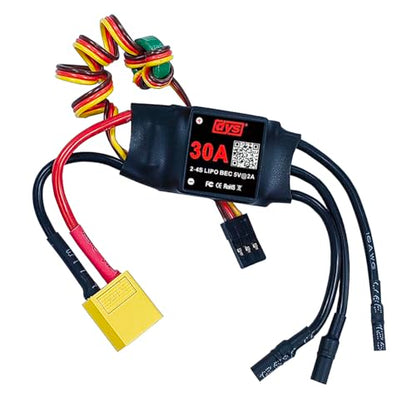 DYS 30A 2-4S Brushless ESC with 5V/2A BEC with XT60 & 3.5mm Plug for RC Fixed-Wing Aircraft Helicopter - color: Dys 30a Esc