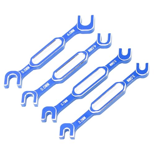 RC Car Wrench, 3.0 to 6.0mm Aluminum Alloy Turnbuckle Nut Ball Joint Remover Wrench Set, with Lightweight Durable Construction for Adjusting Ball Joints, Pull Rods, and Push Rods (Blue) - color: Blue