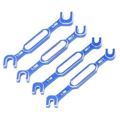 RC Car Maintenance Wrench Set Lightweight Aluminum Alloy Turnbuckle Nut Ball Joint Remover 4PCS for RC Vehicle Repair or Daily Maintenance (Blue) - color: Blue