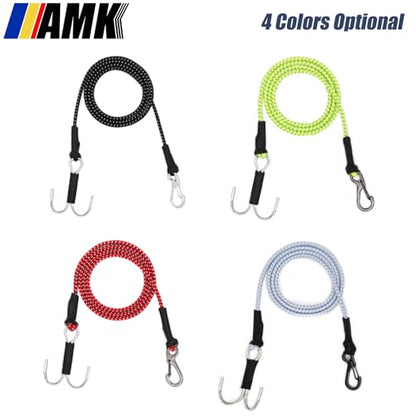 AMK 4Pcs 28in 1/10 Scale Elastic RC Crawler Tow Ropes with Hook Kinetic Winch Straps for Axial SCX10 Accessries TRX6 TRX4 Upgrades Gen7 Gen8 Tamiya D90 TF4 RC Car Boat (Red) - color: Red