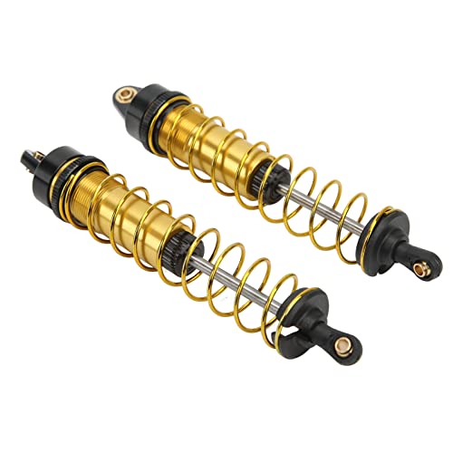 RC Shock Absorber 2Pcs 115mm/4.5in, Oil-Filled Adjustable Damper | Assembled with Springs | Fits Axial SCX10 1/10 Crawler Car(Glod) - color: Glod