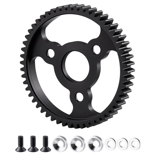 Carbon Steel 54T Spur Main Gear 32P 0.8M for 1/10 Tra-xxas Slash | Platinum Rustler Stampede 4x4 VXL 2WD Jato Rally E-REVO Summit T-Maxx - size: 54T
