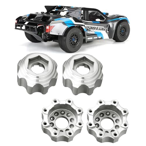 kingsea 4 Pcs RC 8X32 to 17MM Wheel Hex Adapters Aluminum Hex Adapters Compatible with Pro-Line RC Car Upgrades Parts #6353-00 6345-00, Silver - color: Silver