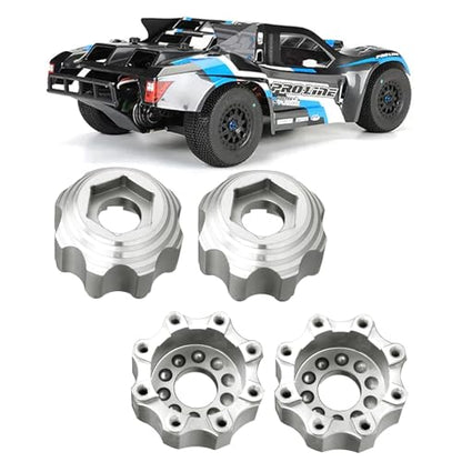 kingsea 4 Pcs RC 8X32 to 17MM Wheel Hex Adapters Aluminum Hex Adapters Compatible with Pro-Line RC Car Upgrades Parts #6353-00 6345-00, Silver - color: Silver
