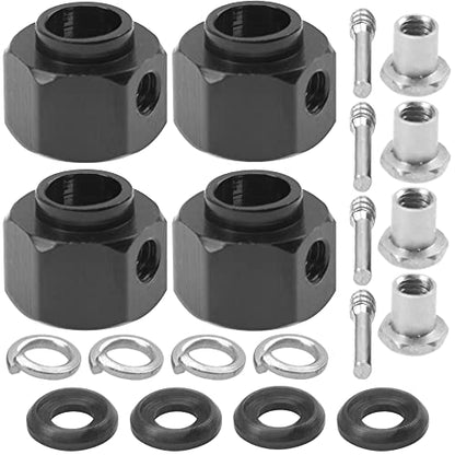 ShareGoo Aluminum RC 12mm Hex Extended Wheel Hex Hub Extension 8mm Offset Spacers Compatible with Traxxas TRX4 TRX6 1/10 RC Crawler (8mm, Black) - color: Black, size: 8mm