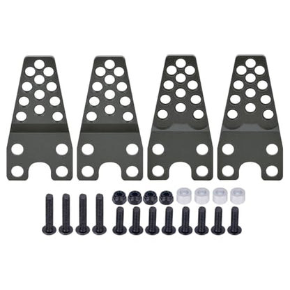 4PCS CNC Aluminum Shock Mount for TRX4 SCX10 1/10 RC Crawler | Black anodized,lightweight & durable.Adjust height & angle for optimal suspension tuning.For SCX10 II 90046, D90, D110.