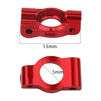 8 Sets Aluminum Steering Knuckles, C Hubs Front Rear Shock Mount Suspension Arms Transmission Cover Wheel Hex for 1/24 Buggy Losi Micro-B Upgrade (red)-964 - color: Red