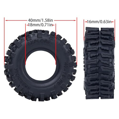 DJX 40 * 16mm 0.7" Tires Super Soft & Sticky Tire for Axial SCX30 Redcat Ascent-32 1/30 1/32 RC Crawler Car Upgrades Parts