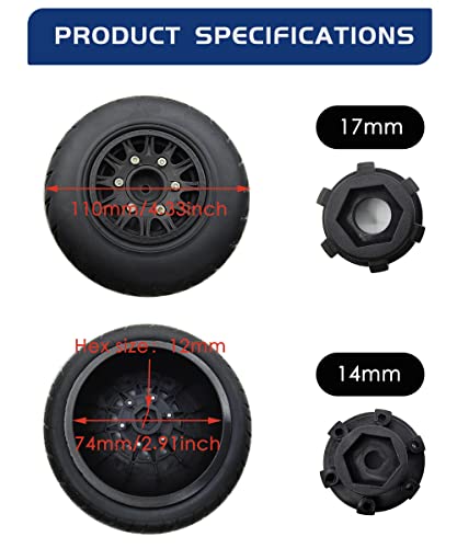RC Short Course Truck Tires with Foam Inserts for 1/10 Scale Arrma Senton | Detachable Replacement 17mm 14mm 12mm RC Wheels and Tires High Grip,Pre-Mounted,Durable Rubber,Ready to Install