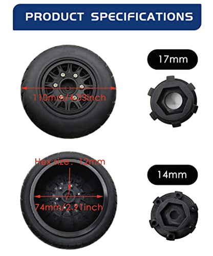 RC Short Course Truck Tires with Foam Inserts for 1/10 Scale Arrma Senton | Detachable Replacement 17mm 14mm 12mm RC Wheels and Tires High Grip,Pre-Mounted,Durable Rubber,Ready to Install