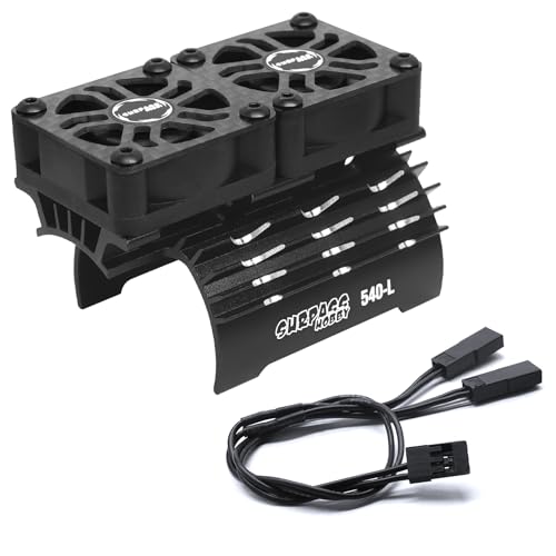 OGRC Dual 30mm RC Cooling Fans 28000 RPM 1/10 36/38mm Dia Motor Heatsink | Metal Cover, Fits 3650 3660 540 550 Series Brushless Motor
