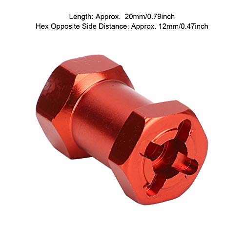 Generic 20mm Extension Wheel Hub Hex Drive Adapter, Durable Aluminium Alloy, Easy Install for 1/10 RC Drift Cars, 4PCS, SilverRedBlack (Red) - color: Red