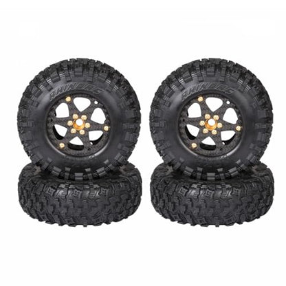 RhinoRC MOZA 1.9inch Competition Tires Super Sticky with Narrow Carbon Fiber Aluminum 2.2 inch Wheel Rim N2401 for Pro and Sporty Class 1/10 RC Crawler Car (1.9inch 4pcs) - color: 1.9inch 4pcs
