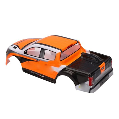 1/10 RC Car Body Shell Painted Precise Design for 26cm Wheelbase Pickup Trucks Lightweight PVC Material (Orange) - color: Orange