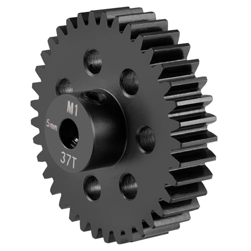 Steel M1 Pinion Gear 37T 5mm Shaft Motor Gears for 1/8 1/10 RC Brush | Brushless Motor Electric Car/Truck Part - size: 37T