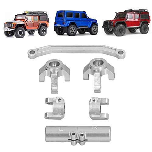 plplaaoo RC Front Steering Set Aluminum Alloy Rear Axle Base for ECX Barrage 1 24 RGT 1 24 FTX 1 24 Climbing Car Lightweight and Strong Replacement Parts (Silver) - color: Silver