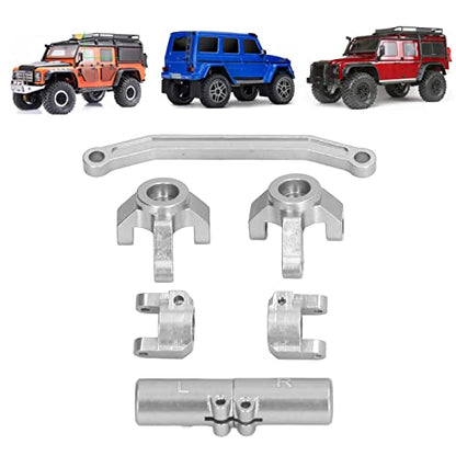 plplaaoo RC Front Steering Set Aluminum Alloy Rear Axle Base for ECX Barrage 1 24 RGT 1 24 FTX 1 24 Climbing Car Lightweight and Strong Replacement Parts (Silver) - color: Silver