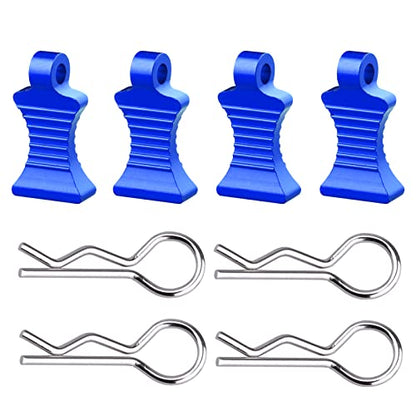 RC Body Clips Pins with Metal Aluminum Pull Tabs 1.2mm Rod for All 1/10 1/12 Scale Redcat HPI Himoto HSP Exceed RC Car Truck Buggy Shell Replacement Parts (Navy Blue) - color: Navy Blue