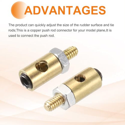 MECCANIXITY Linkage Stoppers Connecting Servo Arm, Push Rod with Nut and Screw for RC Airplane, D4x1.8mm D4x2.1mm 10 Pcs - size: D4x1.8mm; D4x2.1mm