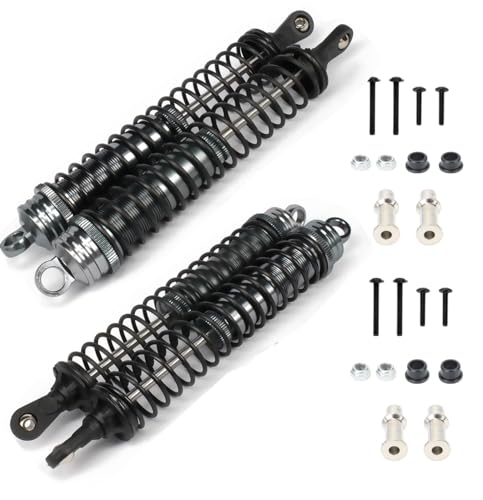 Oil Adjustable Aluminum 140mm Shock Absorber Damper For Rc Car 1/8 Buggy Truck Upgraded Hop-Up Parts Hsp Hpi Losi Axial 4PCS/set (Titanium) - color: Titanium