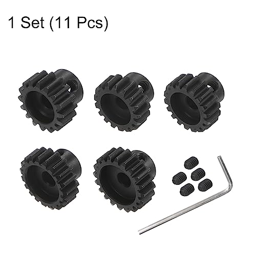 HARFINGTON Mod 1 M1 Pinion Motor Gear Set 5pcs 16T 17T 18T 19T 20T Fit 5mm RC Motor Shaft M1 Pitch Gears for RC Car, with Hex Key - style: 16T 17T 18T 19T 20T