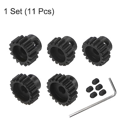 HARFINGTON Mod 1 M1 Pinion Motor Gear Set 5pcs 16T 17T 18T 19T 20T Fit 5mm RC Motor Shaft M1 Pitch Gears for RC Car, with Hex Key - style: 16T 17T 18T 19T 20T